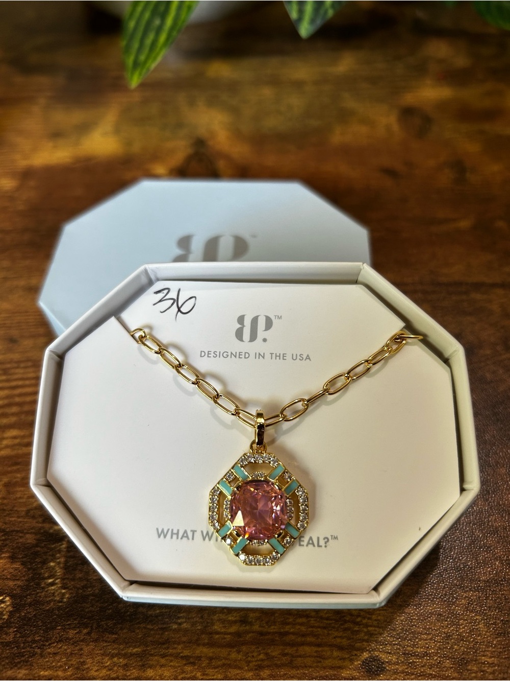 Bomb Party OG “The Naya Ring” Enamel & Gold Necklace